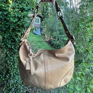 VINTAGE COACH Soho Y2K Tan Leather Hobo Shoulder Bag Women’s Handbag AUTHENTIC